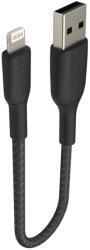 Belkin Boost Charge fonott adatkábel, iPhone / iPad kompatibilis, USB / Lightning, 15 cm, fekete