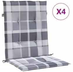 vidaXL 4 db szürke kockás oxford szövet háttámlás székpárna 100x50x3cm 314156 (314156)