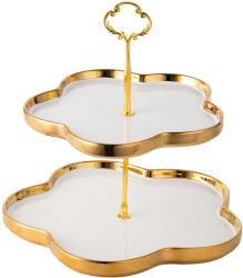 TRENDY S Gyümölcs/snack tálca, két szintes, aranyszínű (TAV-5AG)
