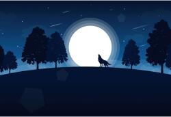  Plakát Wolf vektoros illusztráció, 61x90cm, poszter1287, többszínű (poster1287)