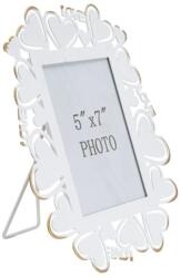 Mauro Ferretti Fehér fém képkeret, 12, 5x17, 5 cm, szívek Mauro Ferretti (0372210000)