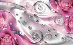 DEGRETS Fotótapéta DEGRETS 83472 Rózsaszín virágos gyémánt 3D, 184x254cm (83472)