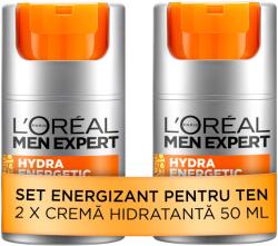 L'Oréal promóciós csomag: 2 x Men Expert Hydra Energetic Revitalizáló nappali krém, Férfiaknak, 50 ml