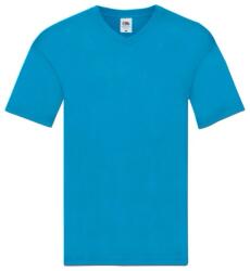 Fruit of the Loom V-nyakú póló, Pamut, S, Kék (1046)