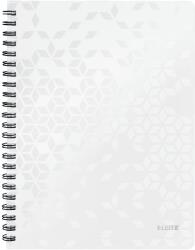 Leitz WOW Irodai jegyzetfüzet, PP, FSC tanúsítvánnyal rendelkezik, újrahasznosítható, A4, 80 lapos, spirál, négyzetrácsos, fehér (E46380001)