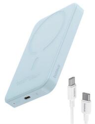 Baseus magnetic mini vésztöltő type-c aljzat, 5000mah, 20w, pd gyorstöltő, wireless, magsafe, világoskék (P10022107313-00)