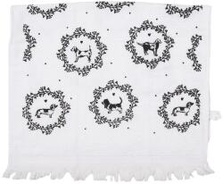 Clayre & Eef Fekete-fehér pamut kéz- és arctörlő Cicák 40x66 cm (CTLGD-1)