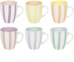 Gastro Kávésbögre, porcelán, pasztell csíkokkal, Űrtartalom: 0, 34 liter