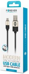  Telforceone Forever Modern USB Type-C adatkábel, 1 m, fekete (5900495621429-635006134)
