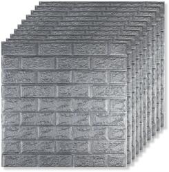 Tapetoo Home Decor 10 x 3D Tapetoo Home Decor® tapéta csempe készlet, ezüst, 70 x 77 cm, 2, 5 mm, 5, 3 négyzetméter (set-10xTapet-3D-Cod-2-Argintiu)