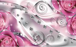 DEGRETS Fotótapéta DEGRETS 83471 Rózsaszín virágos gyémánt 3D, 254x368cm (83471)