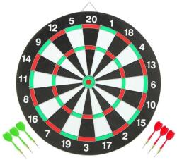 Aptel Darts játékkészlet, dupla tábla, 6 darab nyíllal, átmérő 36 cm, vastagság 10 mm, többszínű (SIM66AG144C)