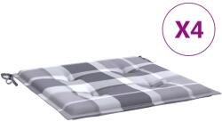 vidaXL 4 db szürke kockás oxford szövet kerti székpárna 50 x 50 x 3 cm 314072 (314072)