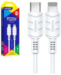 KakuSiga Type-C Lightning PD20W adat és töltőkábel, 2m hosszú, fehér