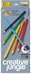 SaKOTA Színes ceruza CREATIVE JUNGLE GREY hatszögletű 12db-os (07.02870)