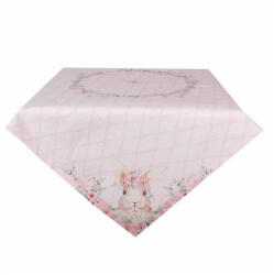 Clayre & Eef CLEEF. FEB05-1 Asztalterítő 150x250cm, 100% pamut, Floral Easter Bunny