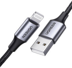 UGREEN US199 USB-A Apa - Lightning Apa 2.0 Adat és Töltőkábel - 1 m, Fekete