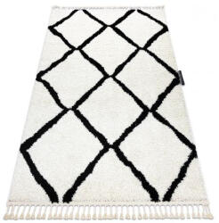 My carpet company My Carpet Company Berber Cross Fehér Rojt Shaggy 140x190 cm Szőnyeg