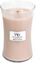 WoodWick Vnilla & Sea Salt illatos gyertya fa kanóccal 609, 5 g