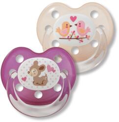 Baby-Nova Suzetă de cauciuc pentru bebeluși silicon Baby Nova - 2 bucăți , pentru o fată (28140)