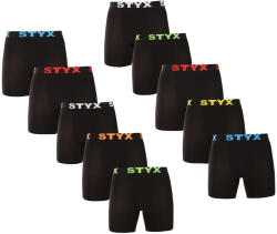 Styx 10PACK férfi boxeralsó Styx hosszú sportos gumipánt fekete (10UN9601) M - pepita