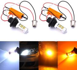 motoLEDy 2 Db LED Izzó PY21W, BAU15S 12-18V CANBUS Irány + Nappali Menetfények DRL