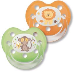 Baby-Nova Suzetă de cauciuc pentru bebeluși silicon Baby Nova - 2 număr - portocaliu și verde (28140)