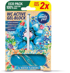 Ambi Pur WC Active gél-blokk, vízi virágok 2×45 g