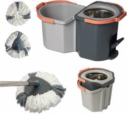 Pepita Spin Mop cu pedală, set 2 canistre Mop cu cap rotativ 360°, +1 cap de rezervă (LV-A03-2)
