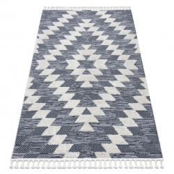 My carpet company My Carpet Company Sevilla Z250A Gyémánt Kék/Szürke Ehér Rojt Berber Shaggy 160x220 cm Szőnyeg