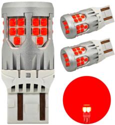 motoLEDy 2 Db W21/5W LED Izzó 7443 10-50V Hiba Nélkül 2800lm Piros