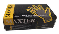 Maxter Gumikesztyű Maxter nitril PÚDER NÉLKÜLI, FEKETE ERŐSÍTETT 5, 5g "L" 100db/doboz, 10doboz/karton (DA503XSZHT9555002107130)