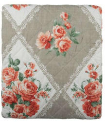 Clayre & Eef CLEEF Rózsás Steppelt Ágytakaró - 240x260 cm