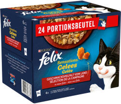 FELIX 48x85g Felix Sensations aszpikban húsválogatás nedves macskatáp 38+10 ingyen