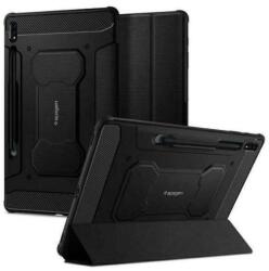 Spigen RUGGED ARMOR PRO tok álló (aktív FLIP, ütésállóság, TRIFOLD, asztali tartó, ceruza tartó) FEKETE [Samsung Galaxy Tab S9 FE LTE (SM-X516)] (ACS06857) (ACS06857)