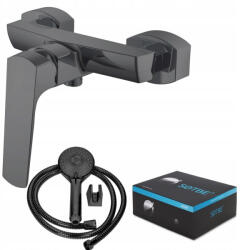 SOTBE TOGA fekete Falra szerelhető zuhanycsaptelep + zuhanyszett