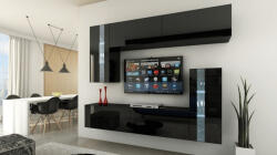 Prince Symetric CONCEPT 30 nappali bútor szett magasfényű fekete (203cm)