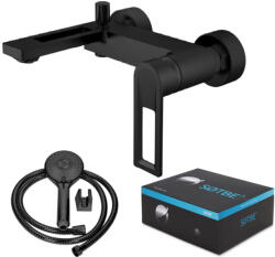 SOTBE LOFT SVART fekete modern falra szerelhető kádtöltő csaptelep + zuhanyszett