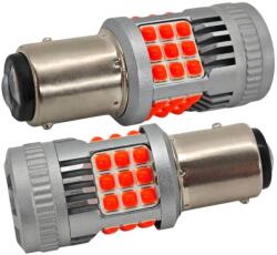motoLEDy 2 Db P21/5W LED Izzó BAY15D 12-24V Hiba Nélkül 2200lm Piros