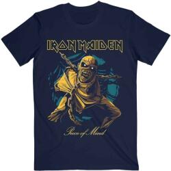 Iron Maiden Piece of Mind Gold Eddie Navy Blue L Ing (IMTEE166MN03)