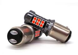 motoLEDy 2db P21/5W LED Izzó BAY15D 12V CANBUS 1400lm Vörös