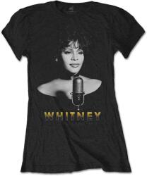 Whitney Houston Black & White Photo Black L Női Ing (WHITTS01LB03)
