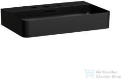 Laufen Val SaphirKeramik 65x42 cm-es mosdó 3 csaplyukkal, matt fekete H8102847161081 (H8102847161081)