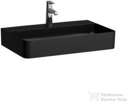 Laufen Val SaphirKeramik 65x42 cm-es mosdó 1 csaplyukkal, túlfolyó nélkül, matt fekete H8102847161111 (H8102847161111)