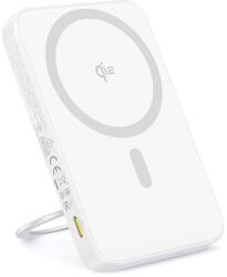 Baseus PicoGo Vezeték nélküli mágneses Power Bank 5000mAh 20W USB-C állvánnyal fehér (P10076800213-01) (P10076800213-01)