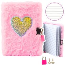 Lean Plüss Napló Lakattal És 2 Kulccsal Szív Alakú Rózsaszín A6 80 Lap - 21674 (21674) (21674)