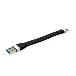 Roline USB-C Apa - USB-A Apa Adat- és Töltőkábel 0.1 - 1 m, Fekete
