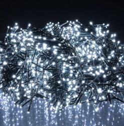 ProGarden 1200 LED-es BOA Fényfüzér, Kültéri-beltéri Hálózati, Időzíthető 6/18 Órás, 8 Féle Fényjátékkal, Hideg Fehér, 24 m, IP44