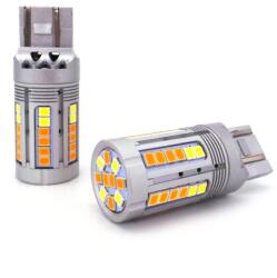 motoLEDy 2 Db W21/5W LED Izzó 7443 12-24V Fehér-narancs Hiba Nélkül