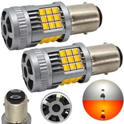 motoLEDy 2 Db P21/5W LED Izzó BAY15D 12-24V Hibátlan 2800lm Fehér-narancs Színű, P21/5W LED Izzó